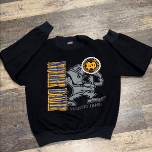 Savvy Notre Dame Sweatshirt - Black and Gold Vintage - Unisex